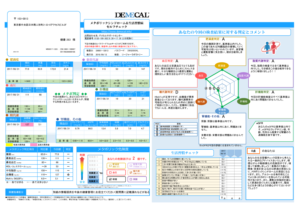 検査結果が郵送で届く様子